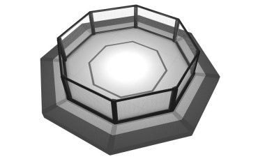 3D Rendered Illustration of an MMA, mixed martial arts, fighting cage arena. clipart