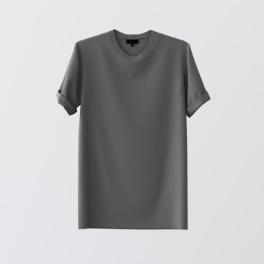 Boş Gri Tekstil Tshirt İzole Merkezi Beyaz Boş Background.Mockup Son Derece Detaylı Doku Malzemeleri.Clear Label Alan İş Mesajı için. Kare.Ön Taraf. 3d render.