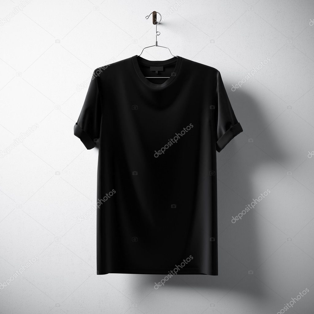 black t shirt hanging