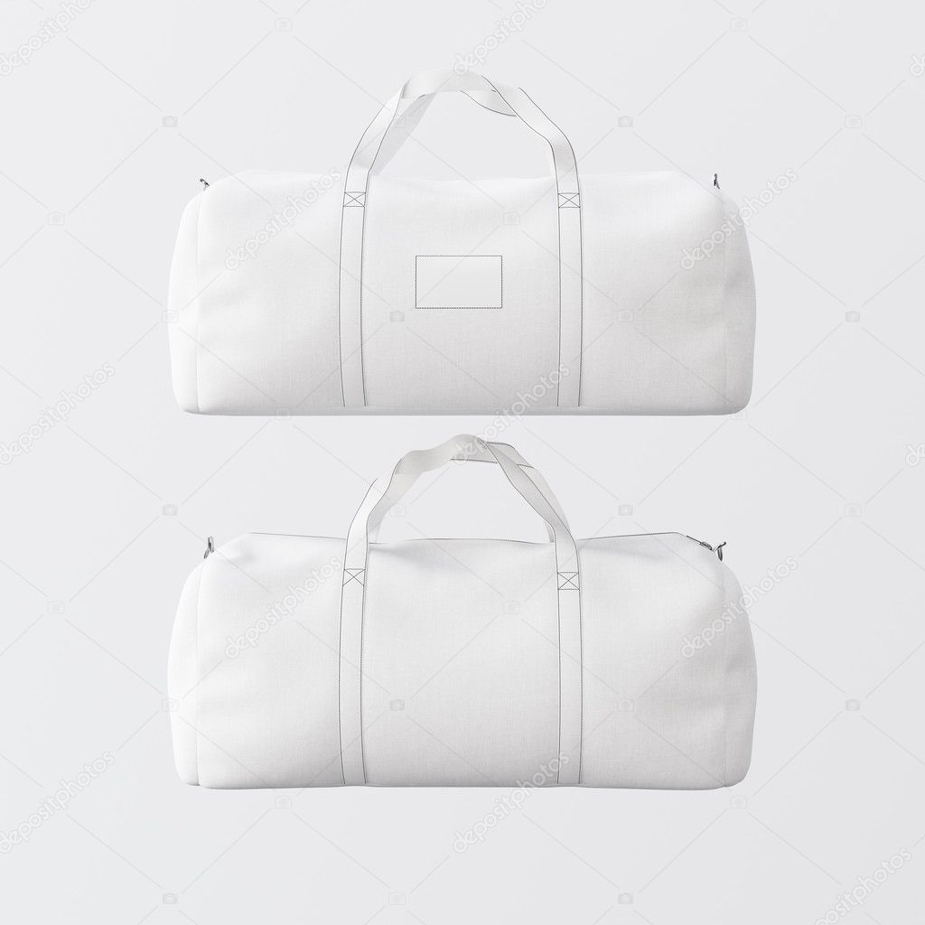 Download Sport fashion white bag with handles isolated at the clean ...