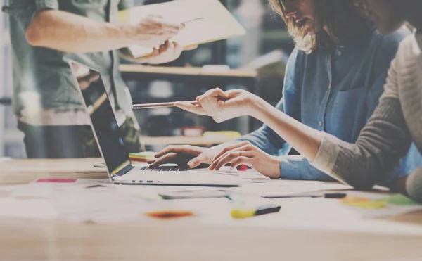 Group of young coworkers working together — Stock Photo, Image