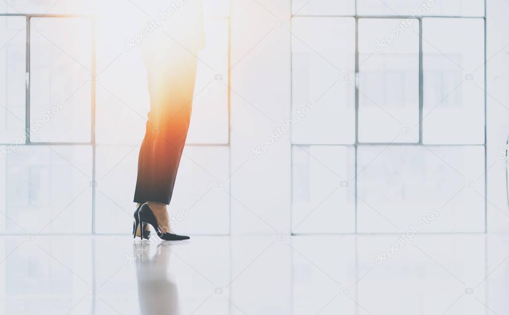 businesswoman standing at office