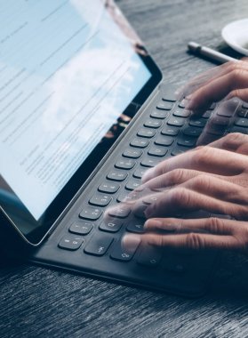 erkek eller hızlı bir şekilde yazmaya