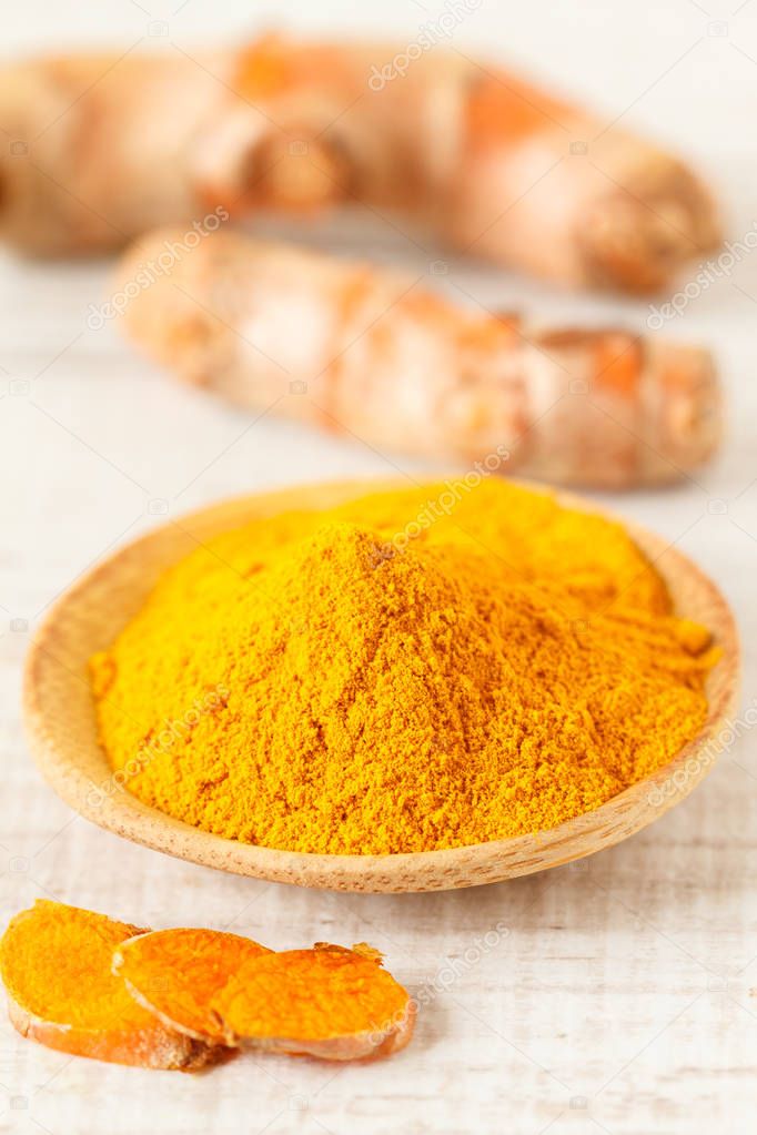 Oriental colorful mix of fresh and dry turmeric