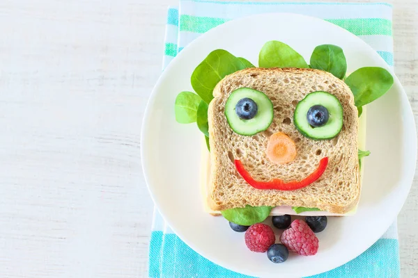 Happy and funny face sandwich — Stock Photo, Image