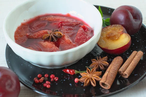 Homemade plum jam — Stock Photo, Image