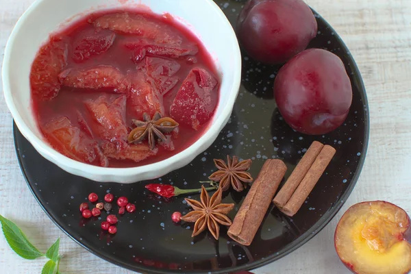 Zelfgemaakte pruim jam — Stockfoto