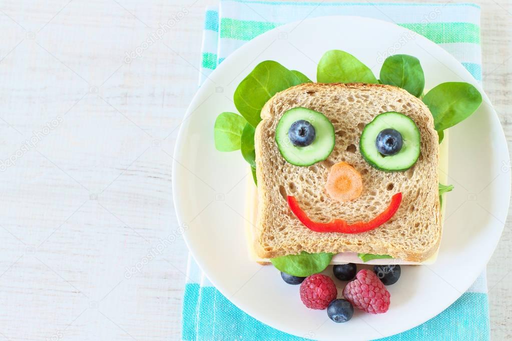 Happy and funny face sandwich