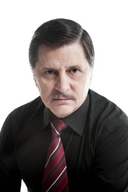 Beyaz arka plan karşı bir iş adamı portresi