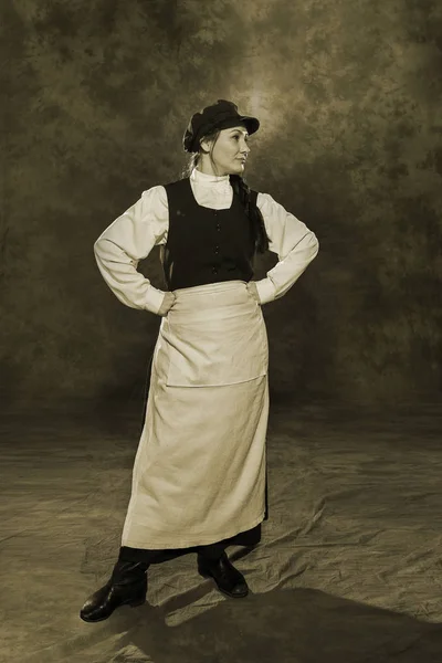 Russian woman janitor of the 19th century — Stock Photo, Image