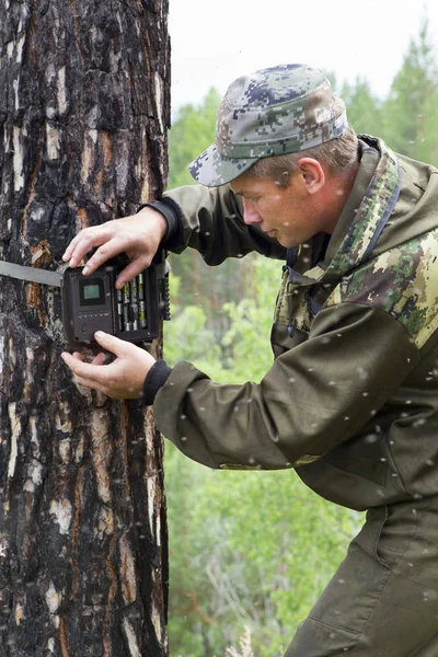 Camera trap on the tree