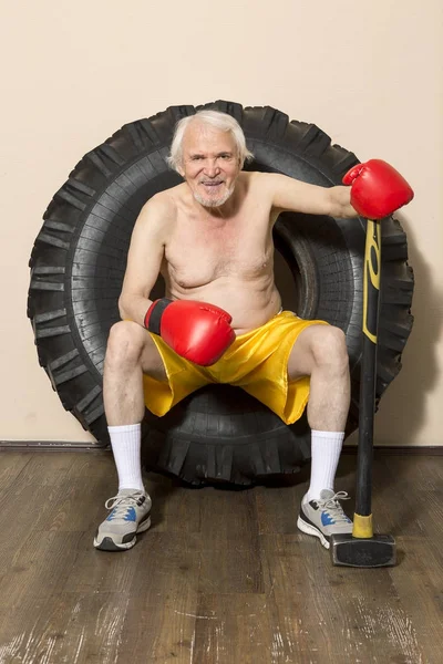Portret starszych bokser — Zdjęcie stockowe
