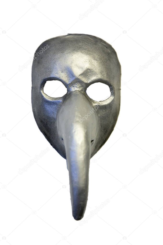 Photo of anti-plague mask cut out on a white background