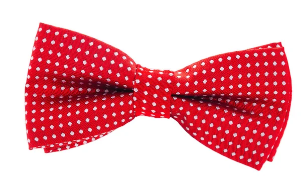Red with white polka dots bow tie — Stock Photo, Image