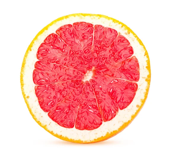 En halv grapefrukt citrus frukt färskt och saftigt isolerad på vita b — Stockfoto