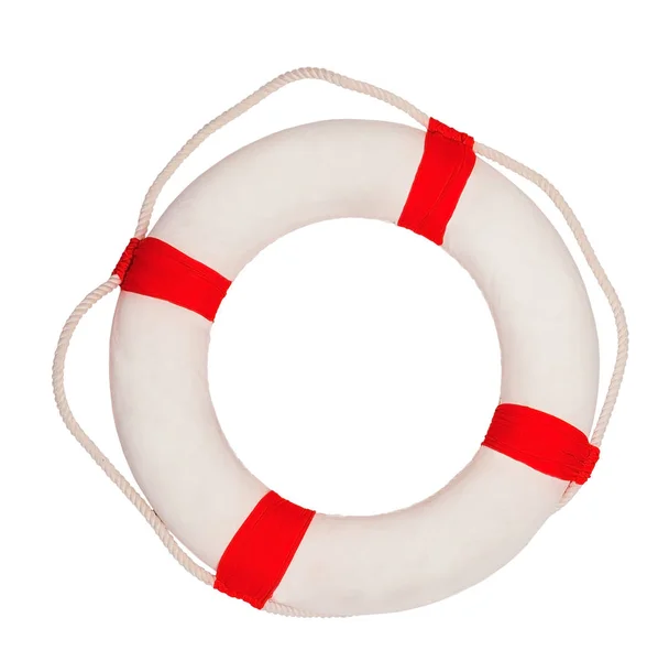 White lifebuoy  isolated — Stock Photo, Image