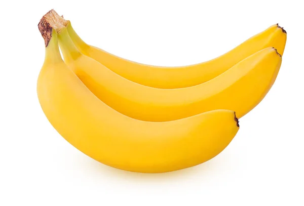 Tre bananer isolerade — Stockfoto