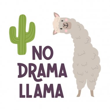 Lama lettering poster clipart
