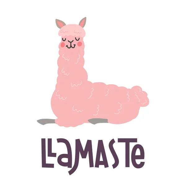 Plakat mit Lama-Schriftzug — Stockvektor