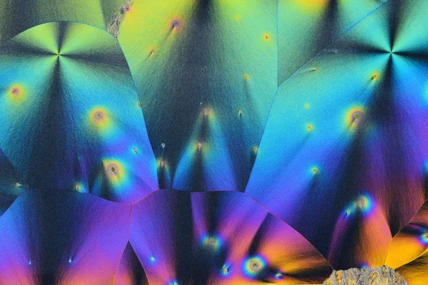Kolorowy kryształów mikro w światło spolaryzowane — Zdjęcie stockowe