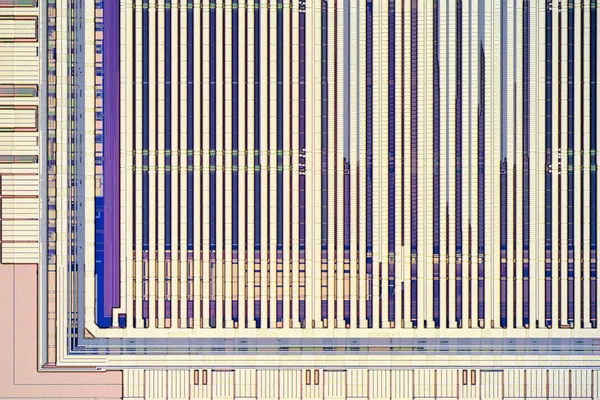 シリコン マイクロ プロセッサ チップの極端にクローズ アップ — ストック写真