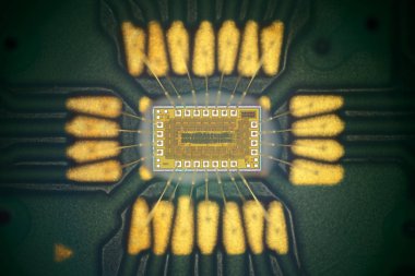 Aşırı yakın çekim silikon mikro çip