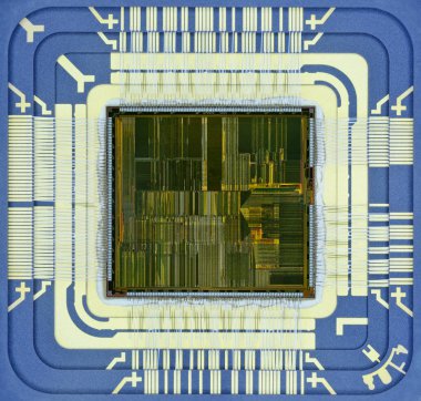 Aşırı yakın çekim silikon mikroişlemci yongası