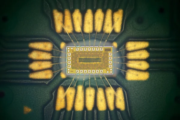 Ekstremalnych bliska z krzemu mikro-chip — Zdjęcie stockowe