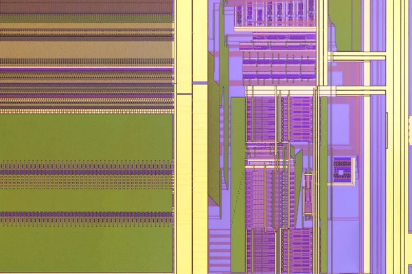 Extremo Primer Plano Del Chip Microprocesador Silicio — Foto de Stock