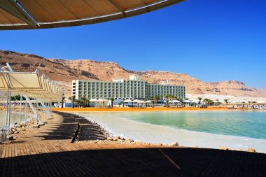 İsrail 'de Ölü Deniz ve Ein Bokek Resort.