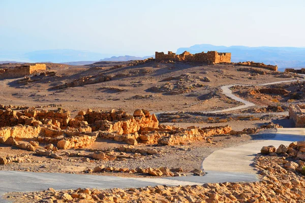 Antica Fortezza Masada Nel Deserto Della Giudea Israele — Foto Stock