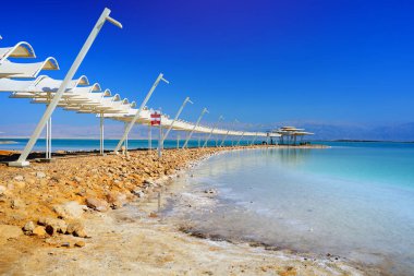 İsrail 'de Ölü Deniz ve Ein Bokek Resort.