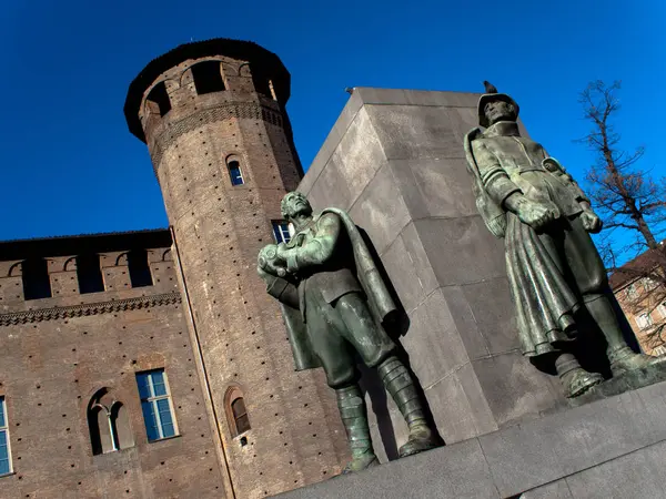 Piazza Castello ou Praça Castello em Turim, Itália — Fotografia de Stock