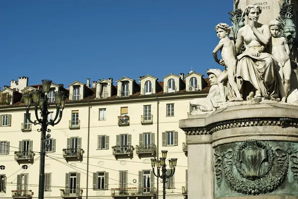 Statue in Piazza Carlo Emanuele II Turin — Stock Photo, Image