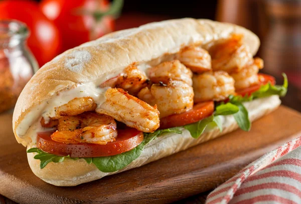 Spicy Shrimp Sandwich — Stock Photo, Image