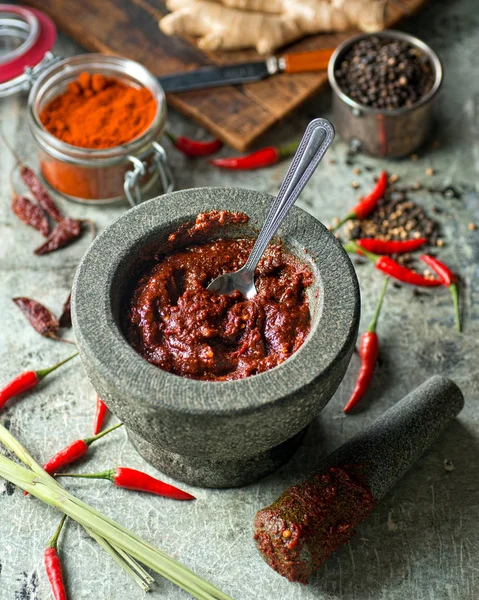 Pâte de curry rouge thaïlandais — Photo