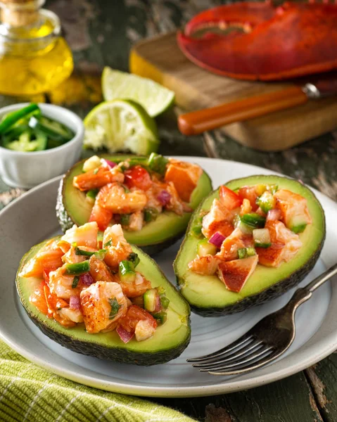 Lobster Stuffed Avocado — Stok Foto