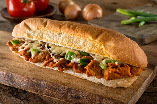 Spicy Barbecue Pork Submarine Sandwich — Stok Foto