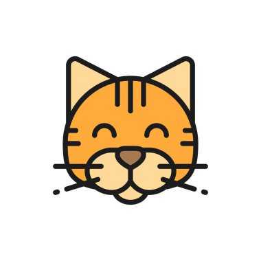 Vektör kedi, hayvan, düz renk ikonu.