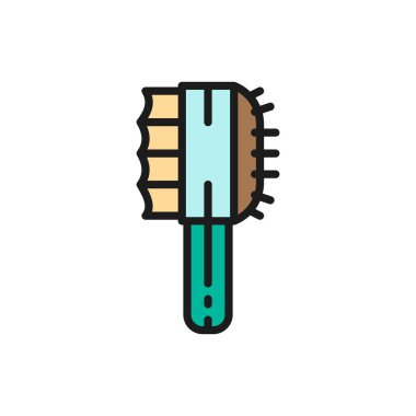 Temizleme araçları, yün düz renk simgesi için tarama.