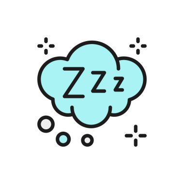 Rüyalar düz renk simgesi. Beyaz arkaplanda izole