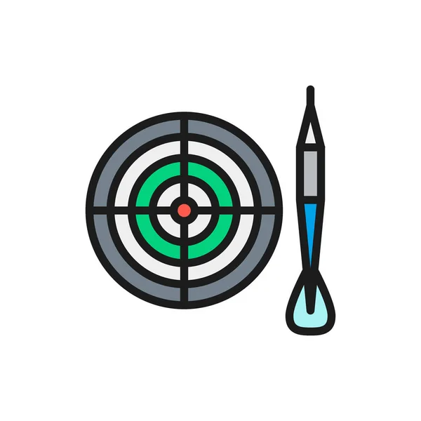 Darts flat color line icon. Isolated on white background — ストックベクタ