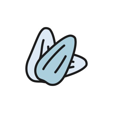 Ayçiçeği tohumları düz renk simgesi. Beyaz arkaplanda izole