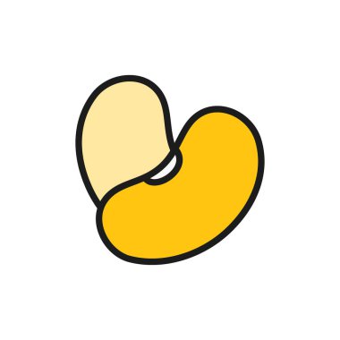 Vektör fasulye düz renk ikonu. Beyaz arkaplanda izole