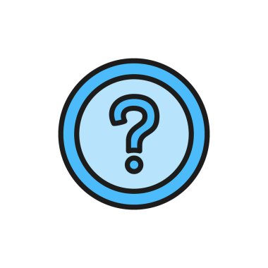 Frequently asked questions, faq flat color icon.