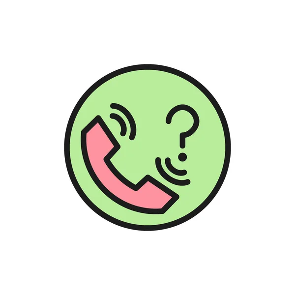 Contact support with question mark flat color icon. — 图库矢量图片