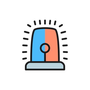 Polis teşhircisi düz renk ikonu. Beyaz arkaplanda izole