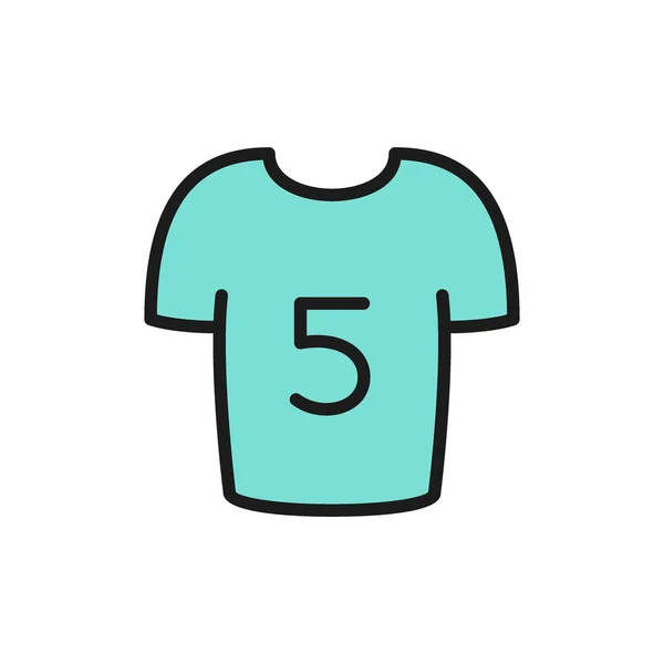 Vettoriale giocatori di calcio camicia piatta icona a colori . — Vettoriale Stock