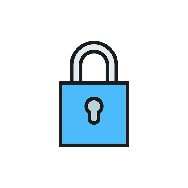 Vector lock flat color icon. Isolated on white background — Stock Vector