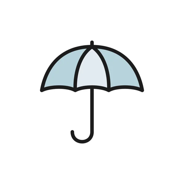 벡터 우산 플랫 컬러 아이콘. 흰 배경에 고립됨 — 스톡 벡터